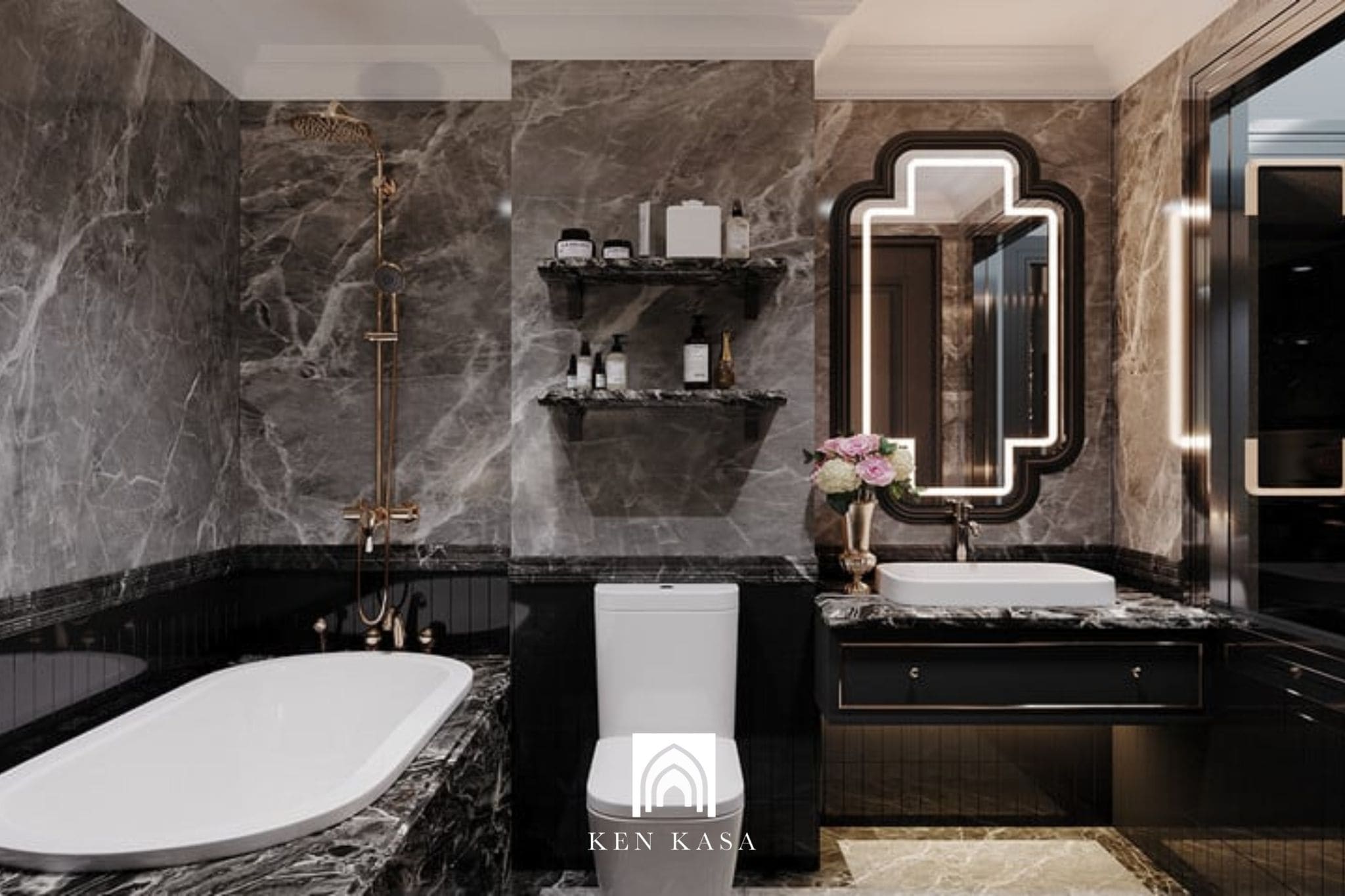 Thiết kế nội thất ph&ograve;ng tắm kh&aacute;ch sạn 4 sao