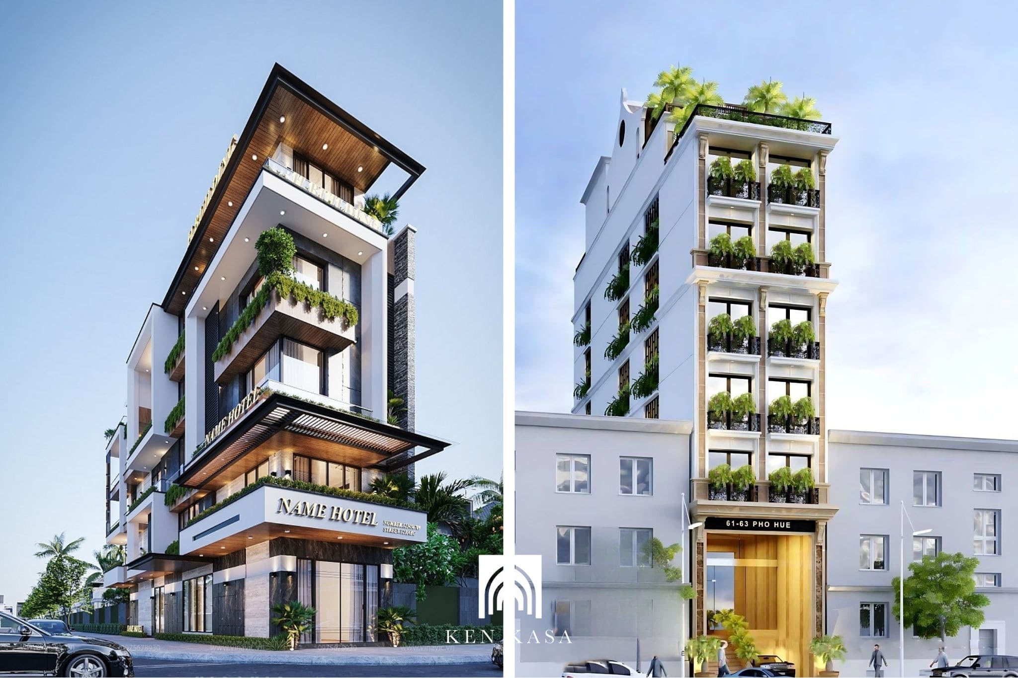 Mẫu thiết kế mặt tiền khách sạn mini 5m