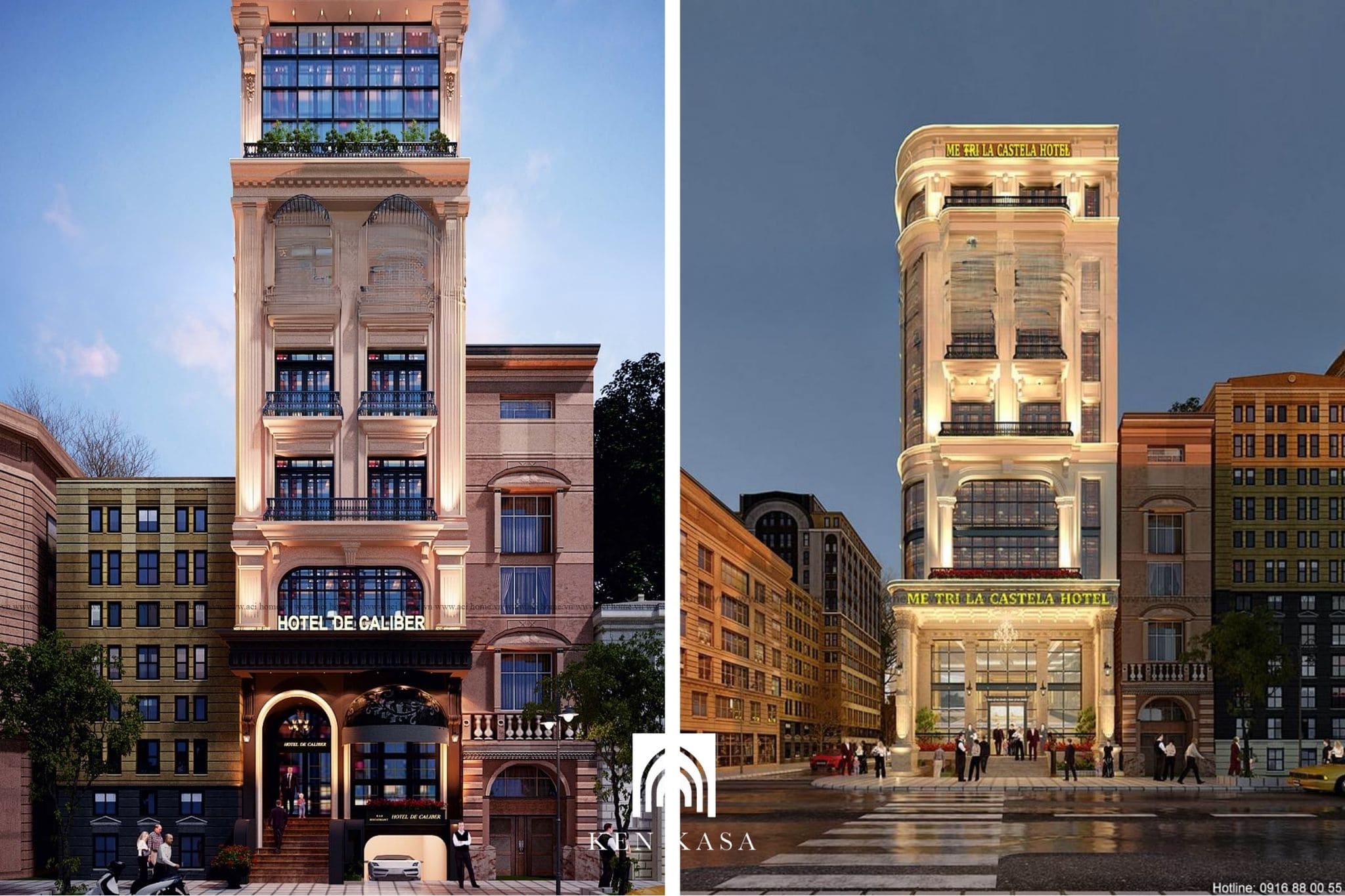 Mẫu thiết kế mặt tiền khách sạn mini phong cách Boutique