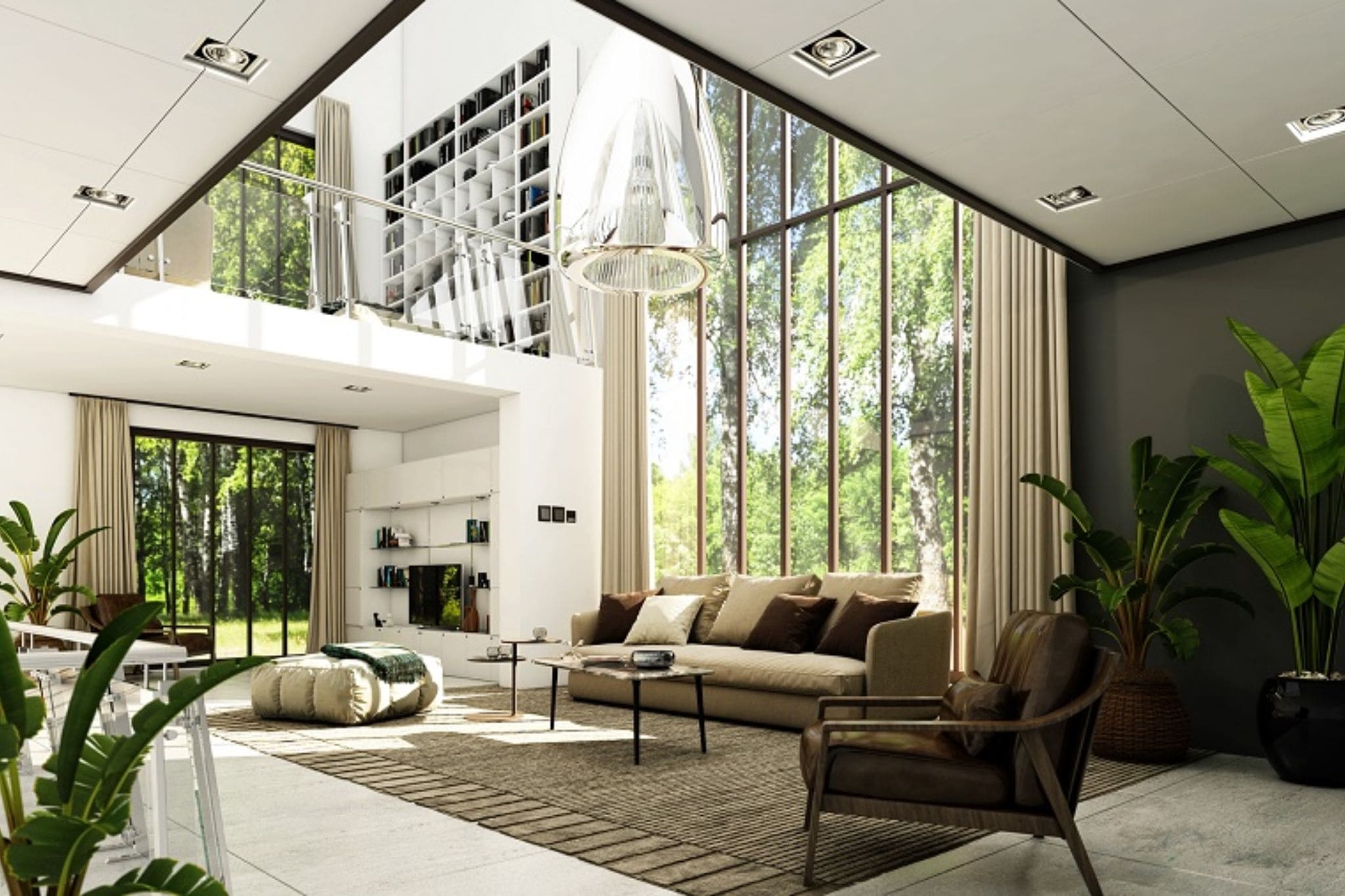 Ph&ograve;ng kh&aacute;ch &ndash; Trục giao h&ograve;a giữa trong v&agrave; ngo&agrave;i