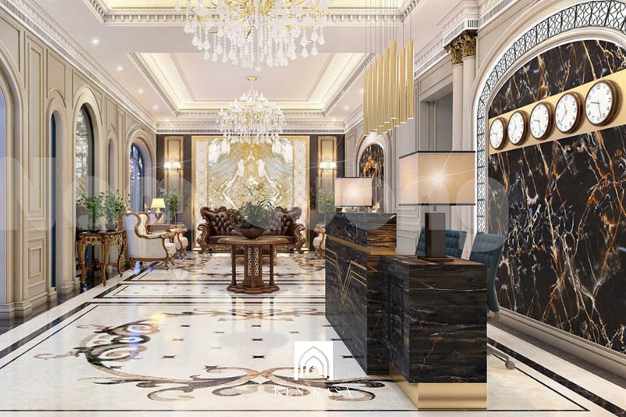 mẫu đèn chùm khách sạn tân cổ điển