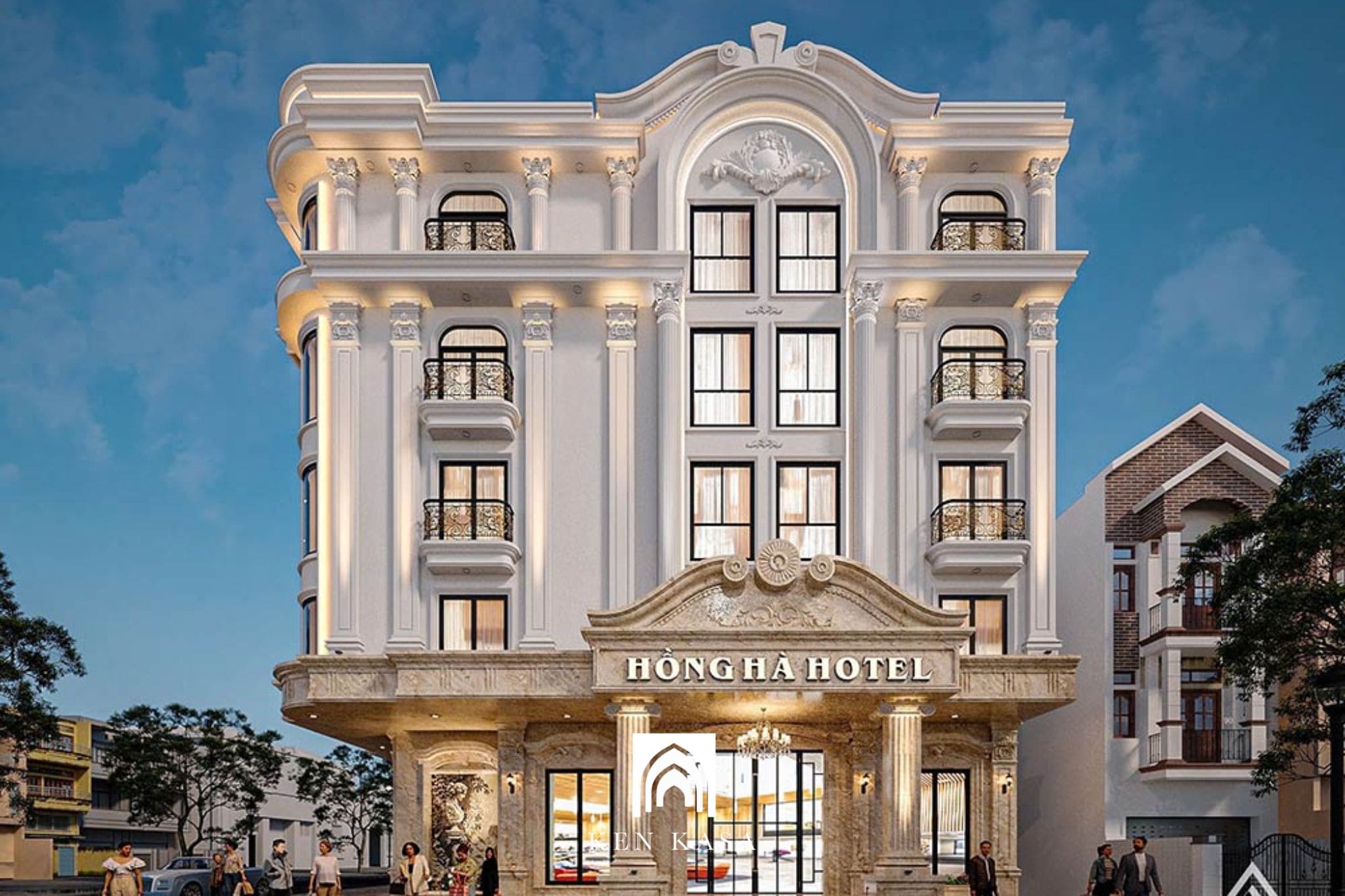 mẫu thiết kế khách sạn tân cổ điển 5 sao