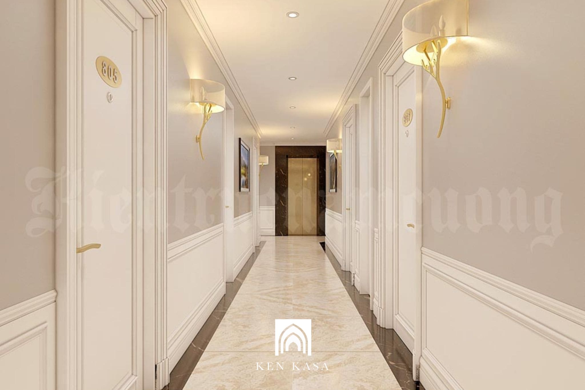 Thiết kế nội thất hành lang và khu vực công cộng