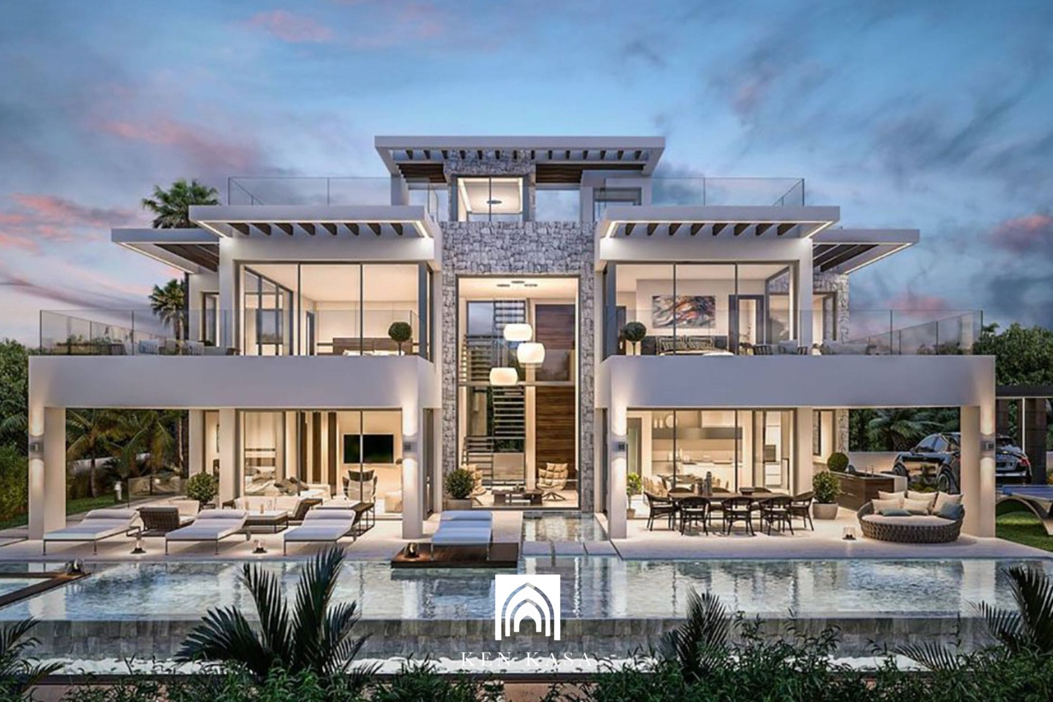 Biệt thự nghỉ dưỡng kết hợp hồ bơi trung tâm