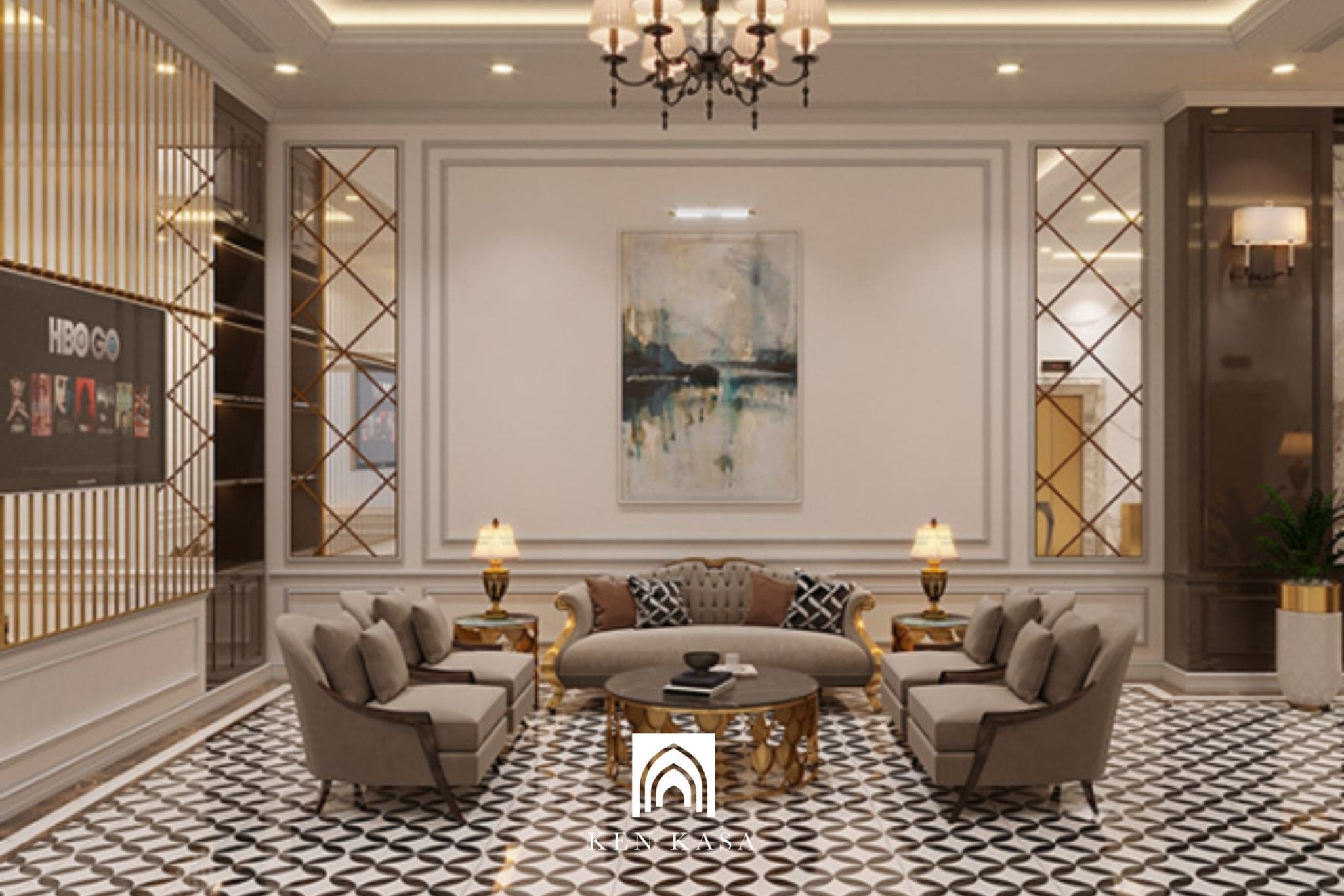 Mẫu thiết kế khách sạn tân cổ điển đẹp kết hợp nội thất luxury