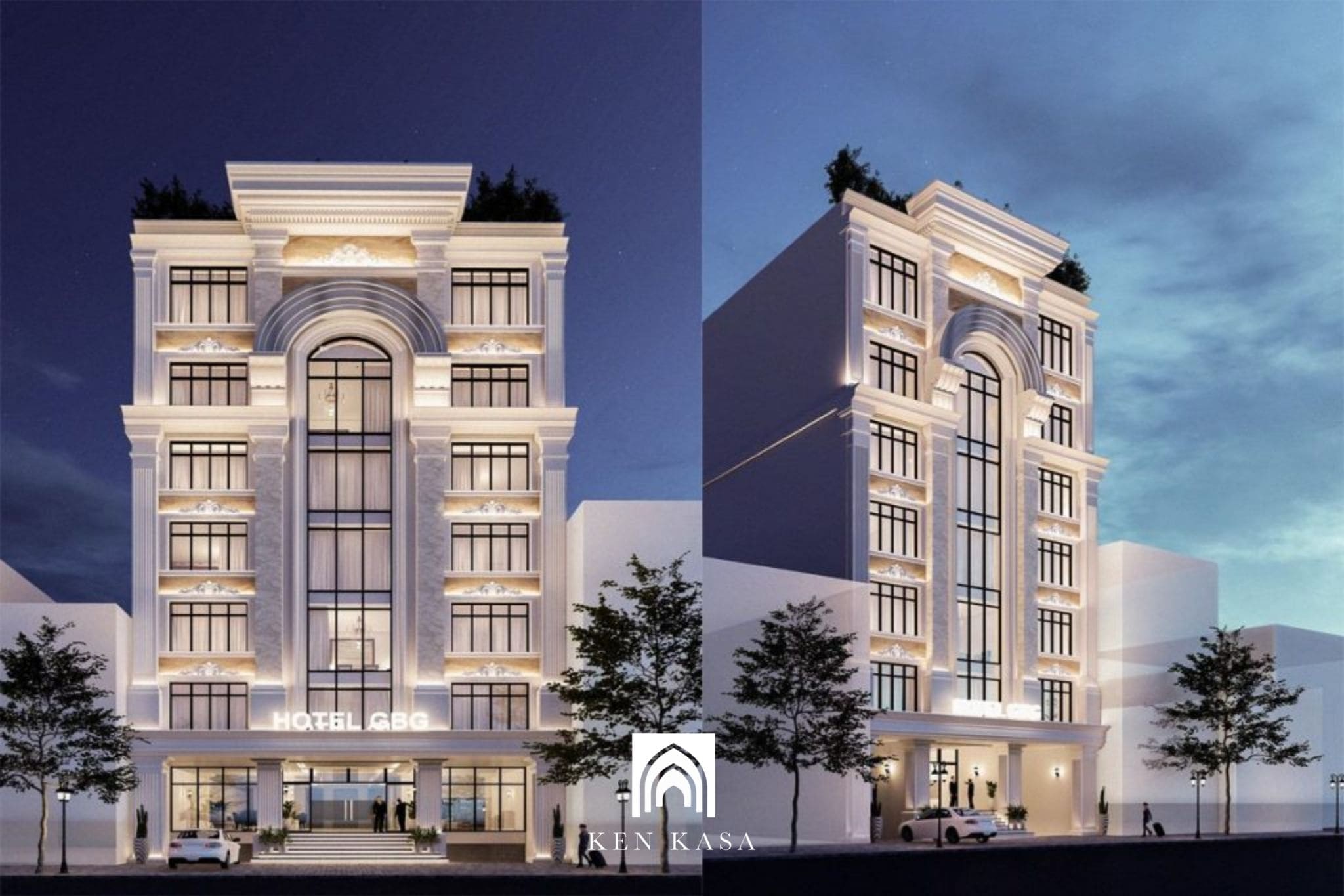 Mẫu thiết kế khách sạn tân cổ điển đẹp phong cách châu Âu sang trọng