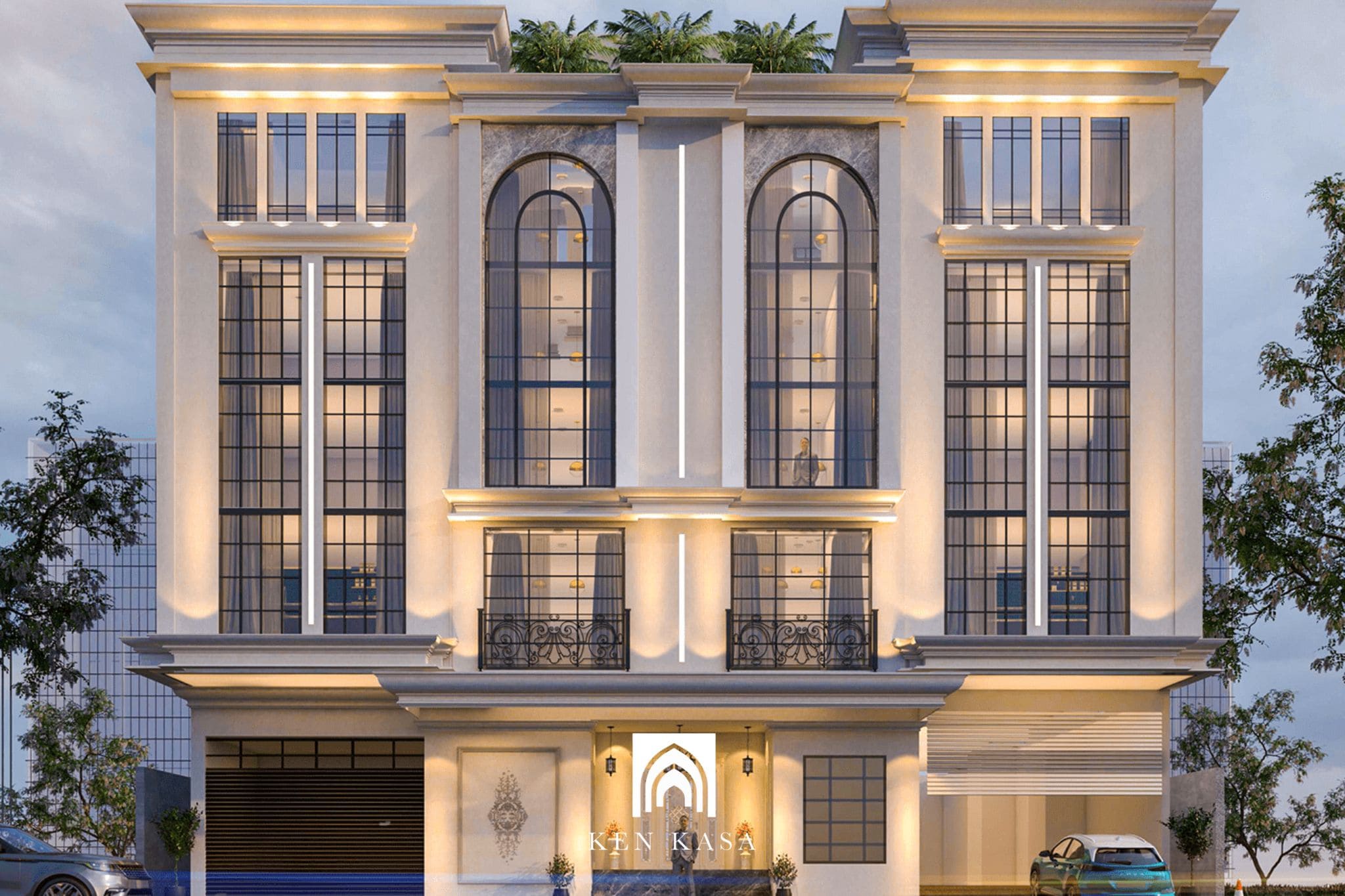 Tổng hợp 20 mẫu thiết kế mặt tiền khách sạn tân cổ điển sang trọng, đẳng cấp 2026 