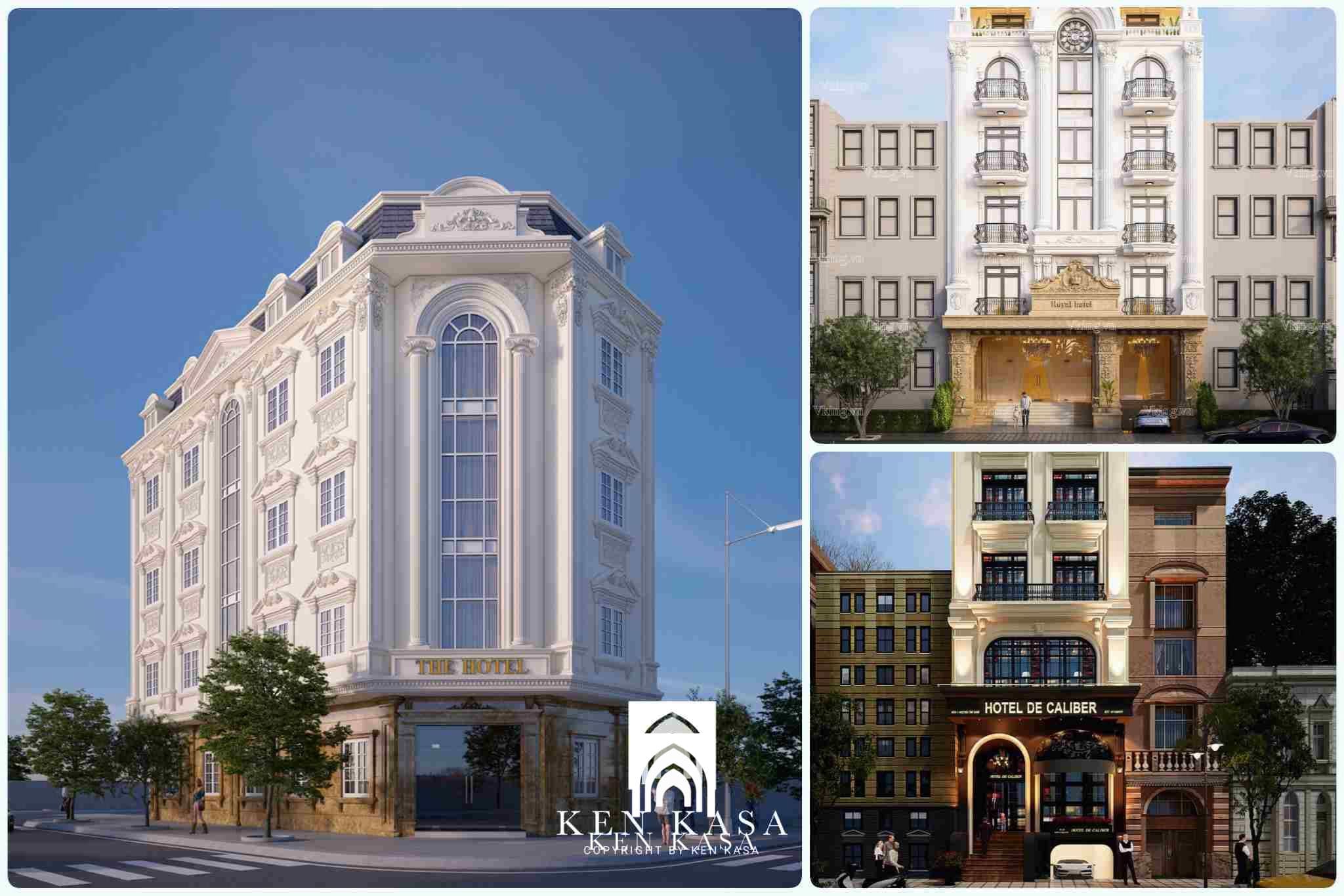 Một số mẫu mặt tiền khách sạn tân cổ điển sang trọng