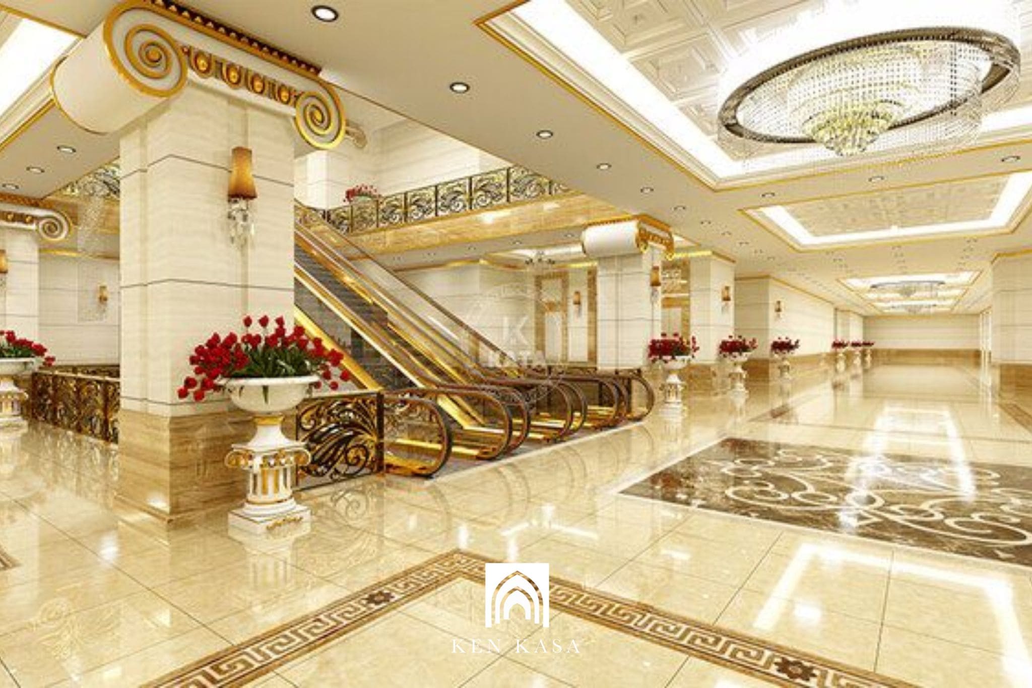 Xử lý sảnh chính và mái đón