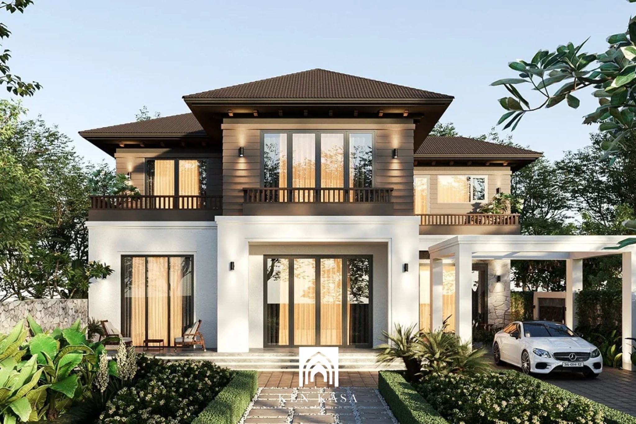 Phong cách thiết kế biệt thự nghỉ dưỡng sân vườn