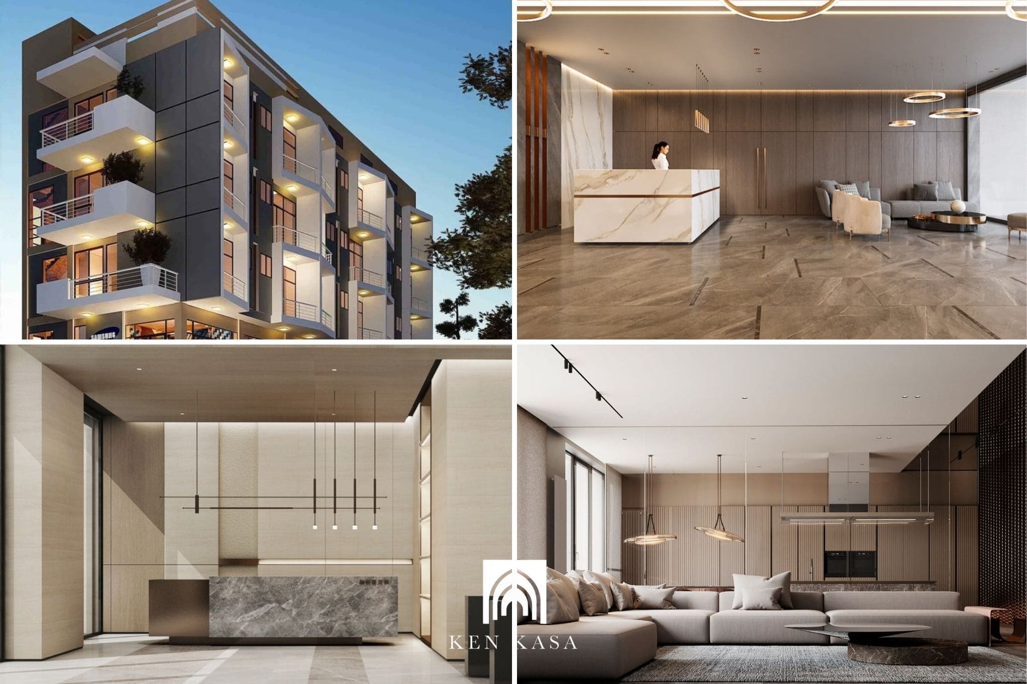 Thiết kế khách sạn hiện đại tối giản